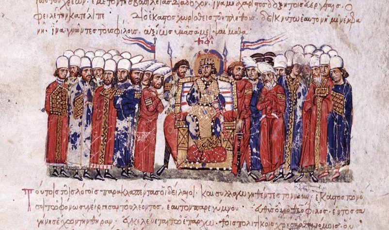 Painting of Theophilos at audience