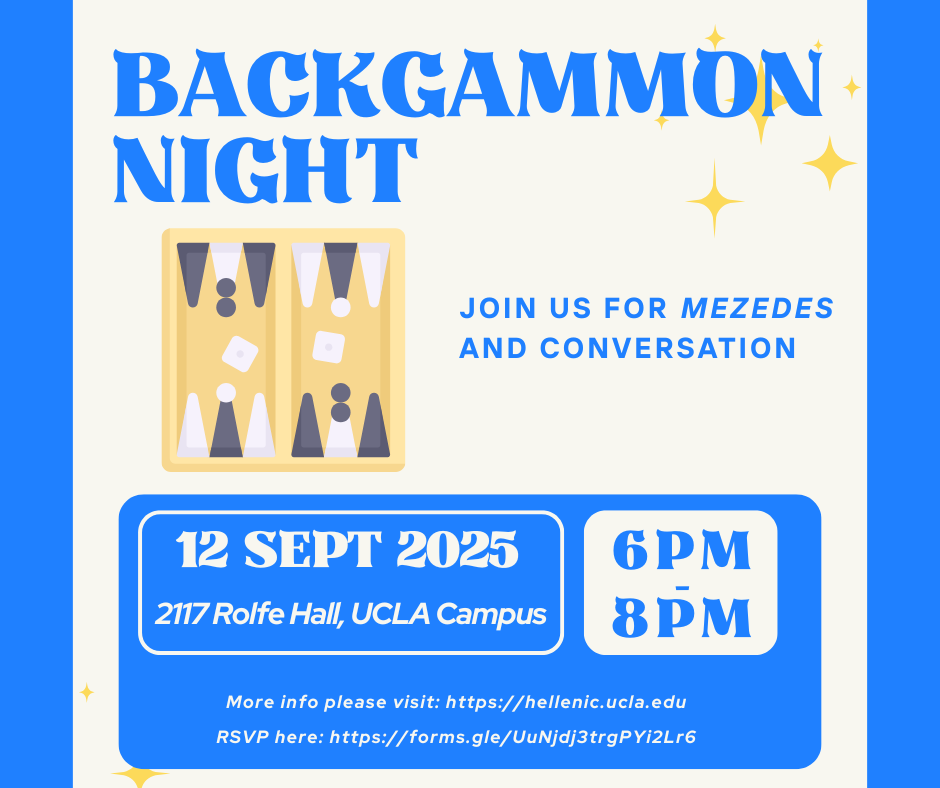 Poster for Backgammon Night Sept. 12, 2025