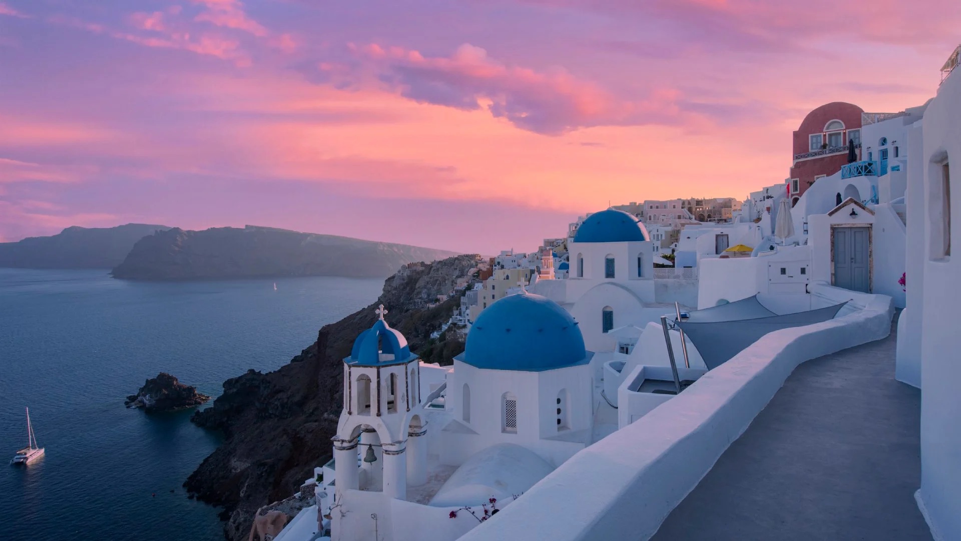 Greece view during sunset